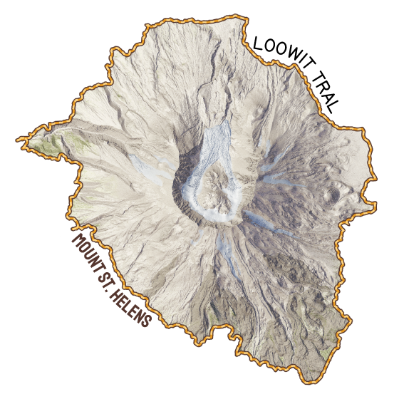 Loowit Trail Mount St. Helens Terrain Sticker