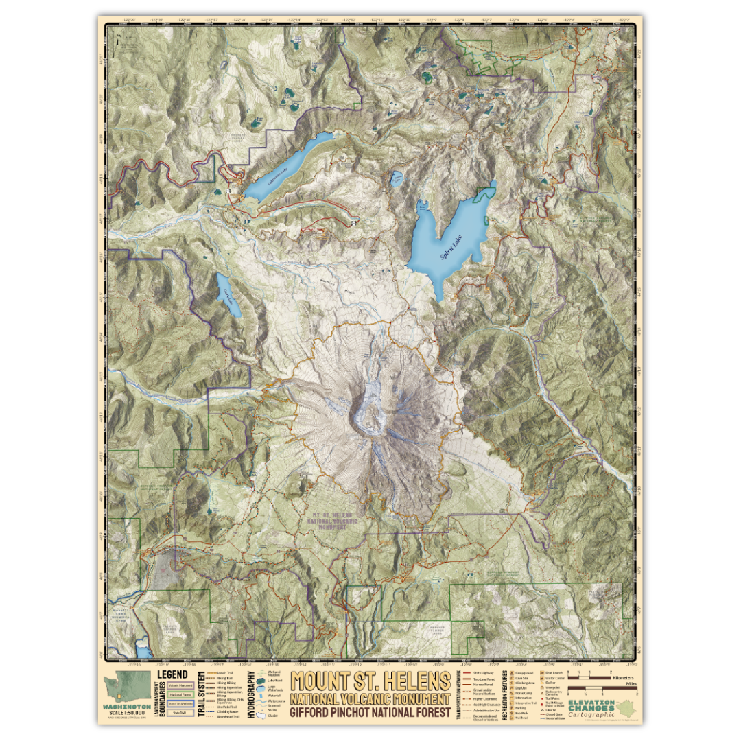 Mount Saint Helens Wall Map