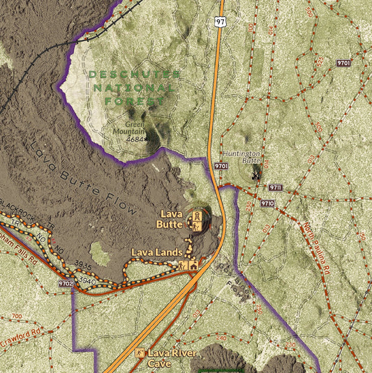 Newberry National Volcanic Monument Wall Map
