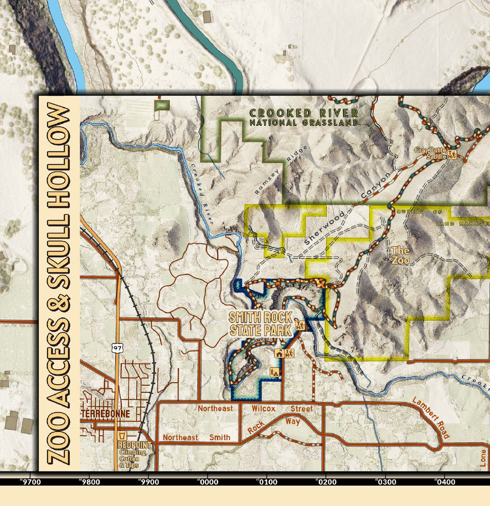 Smith Rock State Park Climbing and Hiking Map
