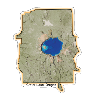 Crater Lake National Park Terrain Sticker