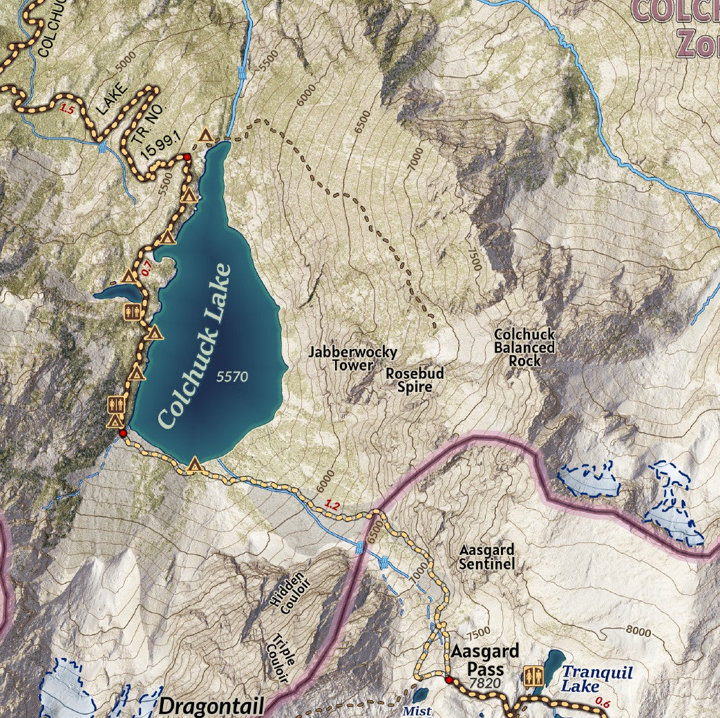 The Enchantments and Stuart Range with Icicle Canyon Adventure Map