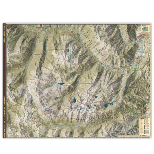 The Enchantments and Stuart Range with Icicle Canyon Adventure Map