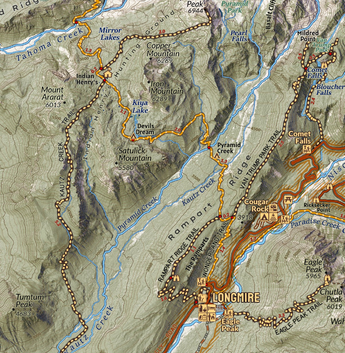 Mount Rainier National Park Visitor Map