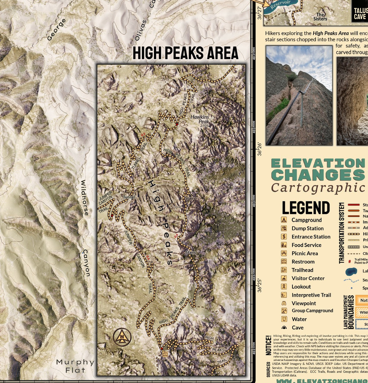 Pinacles Map Exploring and Mapping Pinnacles National Park – Elevation Changes ...