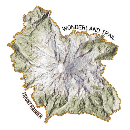 Mount Rainier Wonderland Trail Terrain Sticker
