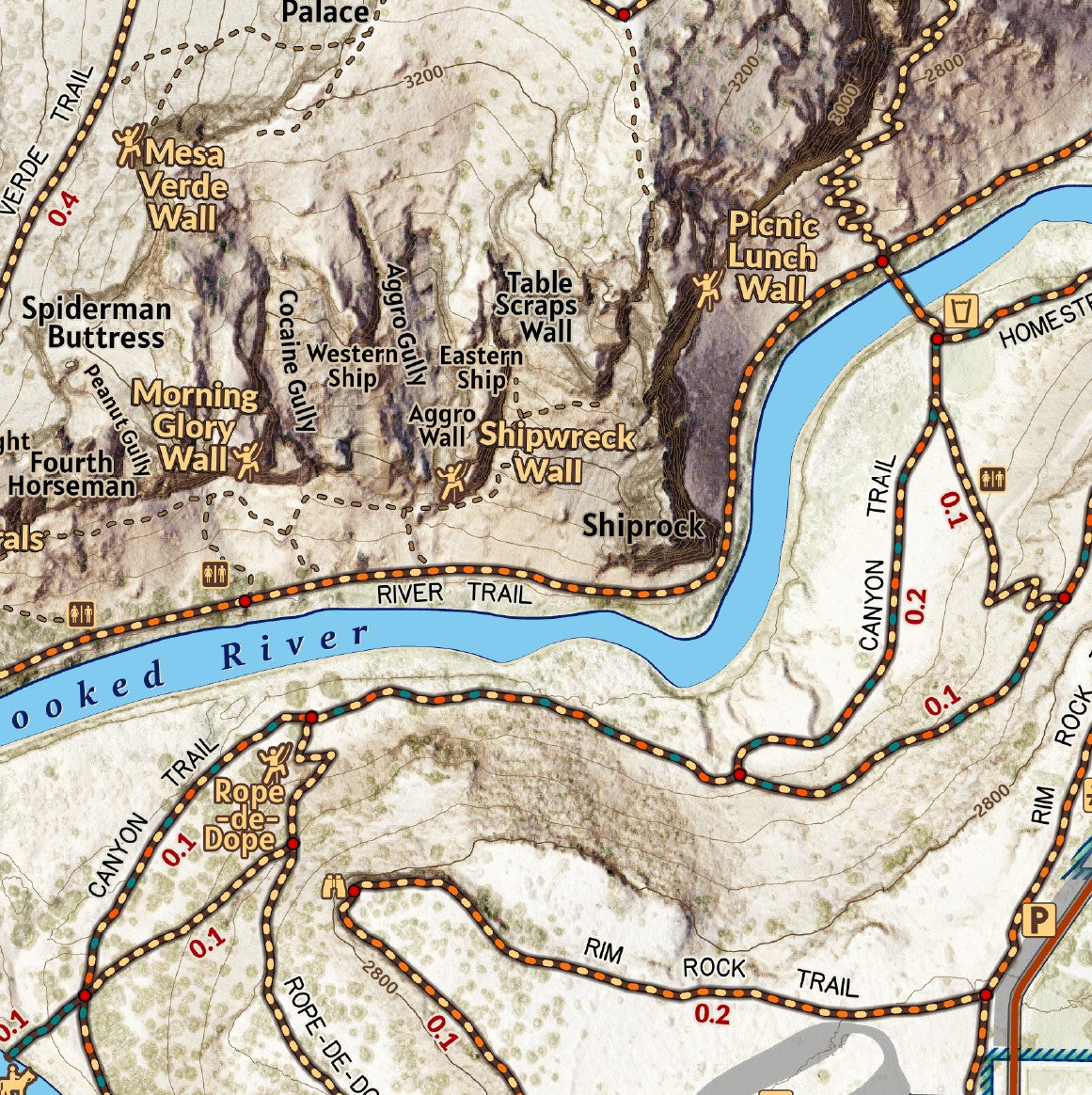 Smith Rock State Park Climbing and Hiking Map