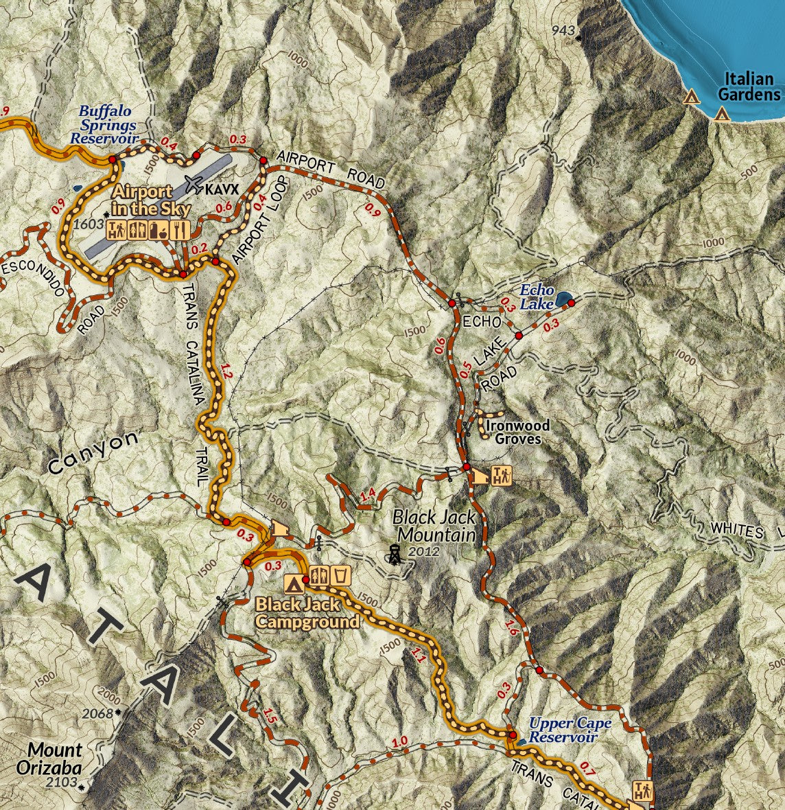 Catalina Island - Trans Catalina Trail - Recreation Map