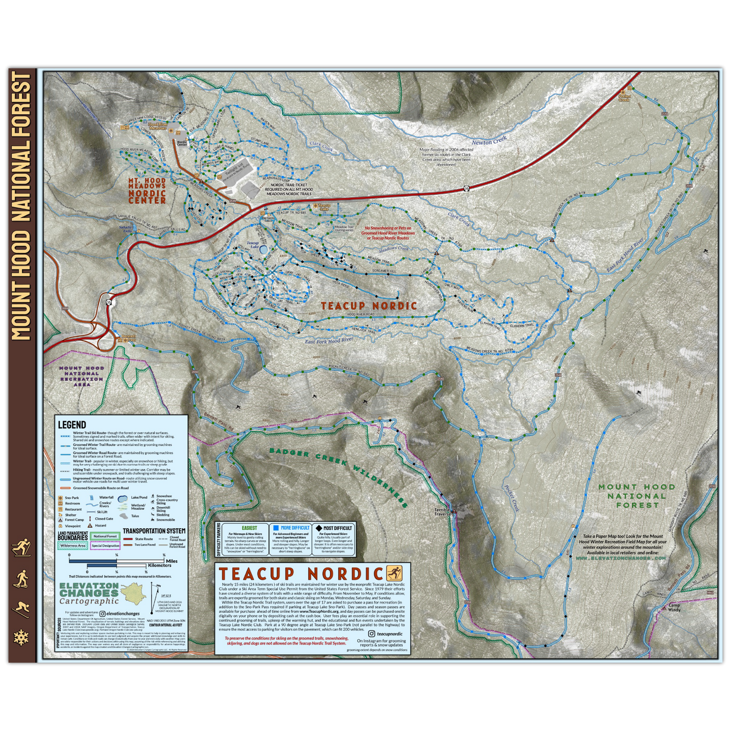Teacup Nordic And Pocket Creek Winter Map