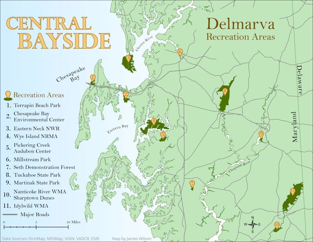 An overview of natural areas near the Chesapeake Bay