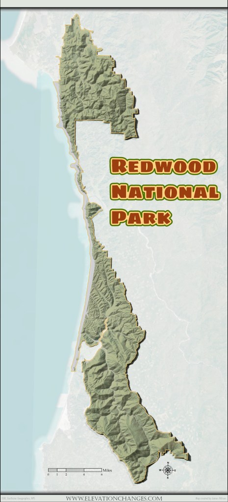 A Redwoods National Park Boundary Poster