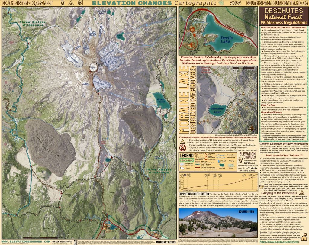 South Sister Recreation Map